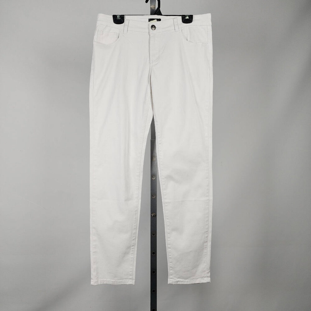 Gazoz White Cotton Slim Leg Pants Size 14